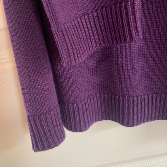 Karen Scott Plum V-neck Sweater: Size Petite L - Picture 7 of 15